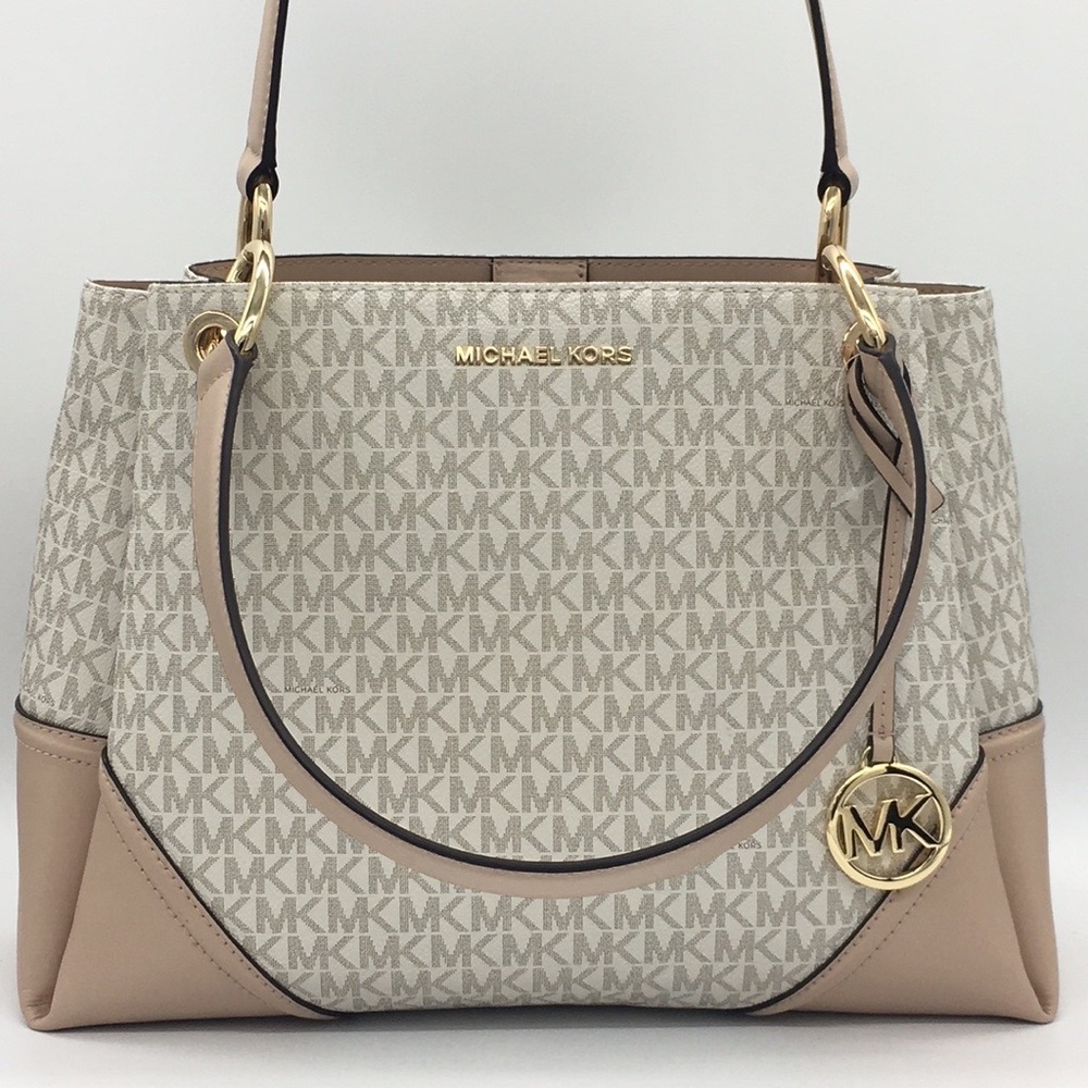 MICHAEL KORS NICOLE LG SHLDR TOTE VANILLA MLTI - Picture 2 of 8
